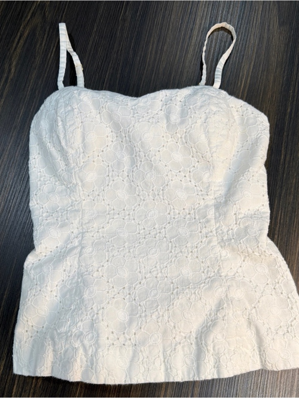 Lilly Pulitzer McCallum White Daisy Eyelet Tank Top, Size 0